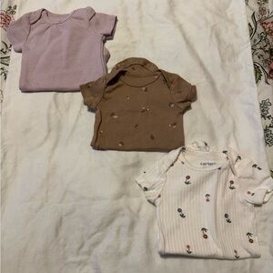 Carter's Kids' Purple, Brown, and White Short Sleeve Tees